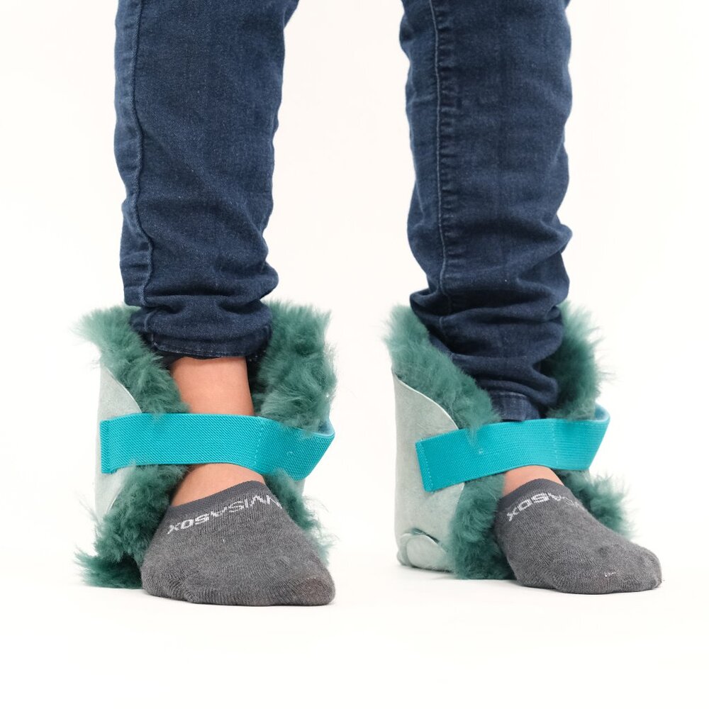 Natural Medical Classic Sheepskin Heel Protectors | 2-Piece | Emerald | 11"x10"